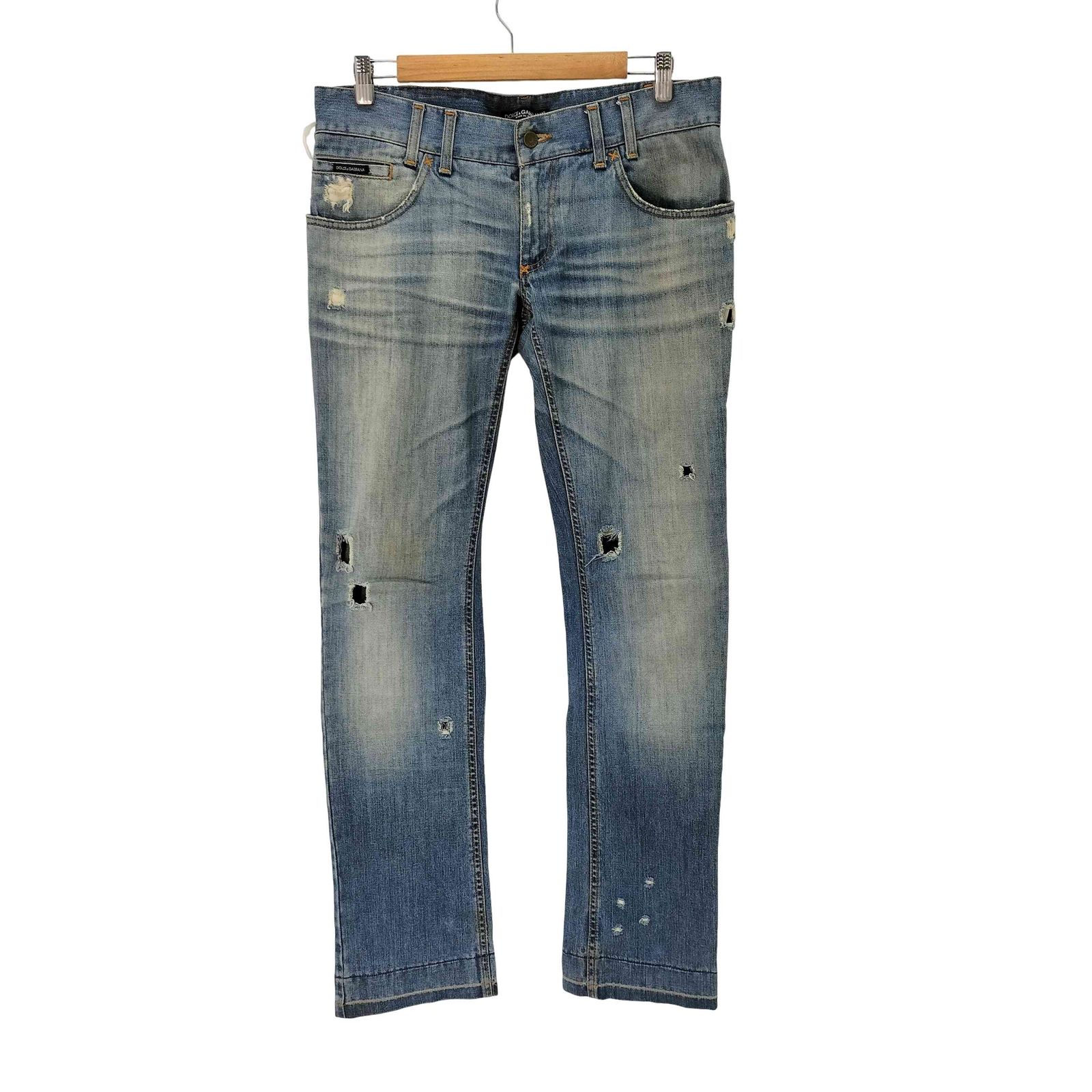 ドルチェアンドガッバーナ DOLCE&GABBANA イタリア製 DG金具 ダメージ デニム パンツ メンズ EUR：50