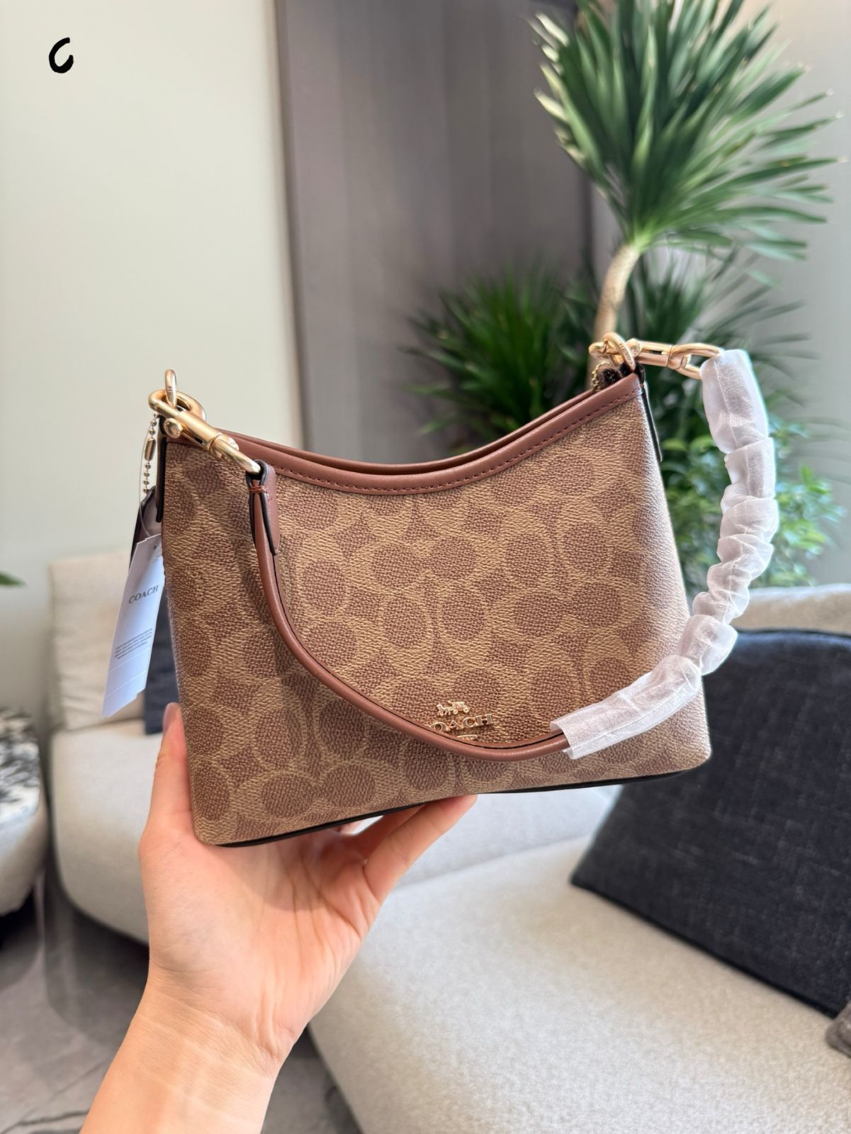【今日特価】Coach Mini Hobo Bag - コーチ ミニ ホーボーバッグ（ミルクティーカラー）-MM輸入