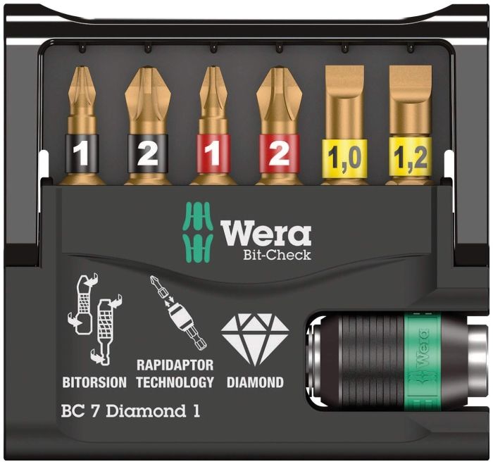 【新品・3営業日で発送】Wera Werkzeuge 073419 バイトーションダイヤモンドビットチェック 7本 SB