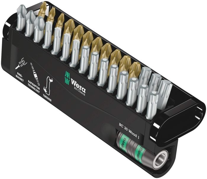 【新品・3営業日で発送】Wera Werkzeuge 057433 ビットチェック ビットセット 木工用1 30点