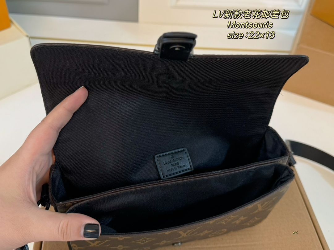 LVルイヴィトンの新型Montsouris郵便配達バッグ、ハンドバッグ、リュックサック、小銭入れ、手首バッグ、財布、ショルダーバッグ、