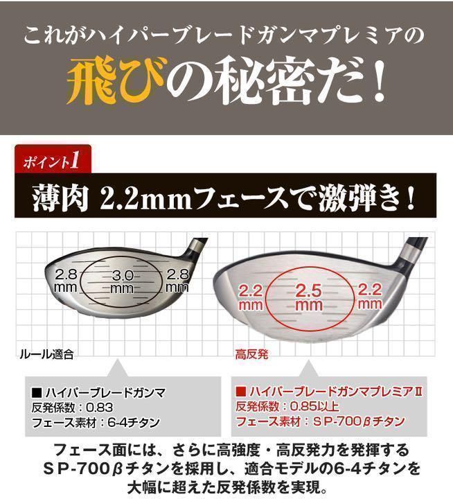 【新品】ワークスゴルフ ハイパーブレード ガンマ Γ 高反発　三菱ケミカル 超軽量 プレミア 飛匠 シャフト 仕様