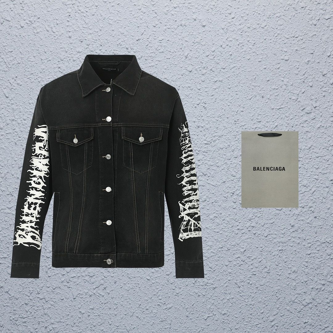 【本日限定特価】BALENCIAGA メンズ デニムジャケット フレームグラフィティ ウォッシュデニム S-XL [本日特価|新品未使用品]