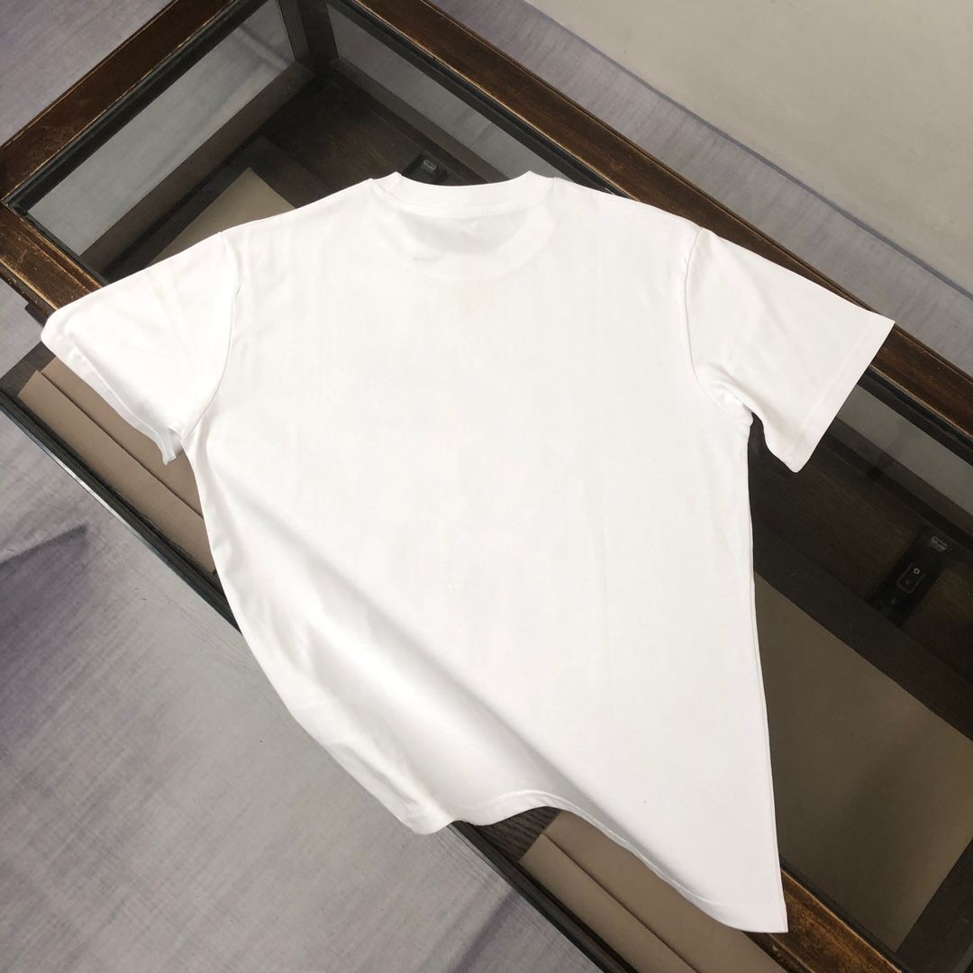 【本日限定特価】GUCCI 夏季新款 カップル用 綿100% クルーネックTシャツ ブラック/ホワイト [本日特価|新品未使用品]