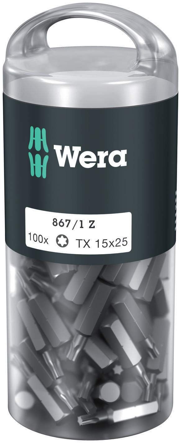 【新品・3営業日で発送】Wera Werkzeuge 072447 1／4”トルクスビットセット TX15X25mm 100本