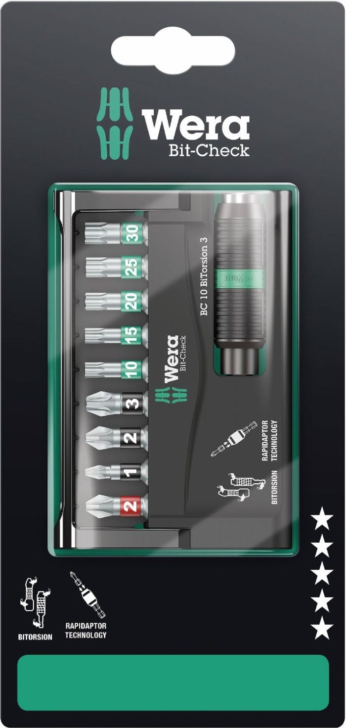 【新品・3営業日で発送】Wera Werkzeuge 073418 ビットチェック バイトーション ビットセット 10点 SB
