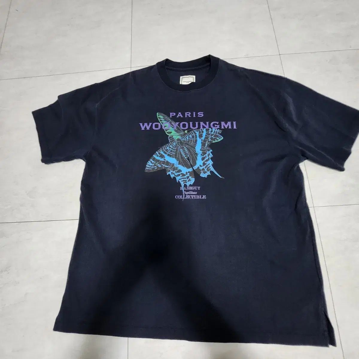 ウーヨンミ(WOOYOUNGMI) ナビ プリンティング 半袖 Tシャツ ブラック