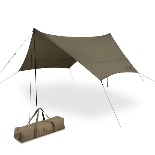 アイリスオーヤマ ヘキサタープ タープ 4.4×4.4ｍ キャンプ用品 アウトドア ポール付き 高耐水 張り網 反射材入り コードスライダー 日焼け 紫外線対策送料無料 efe47bea