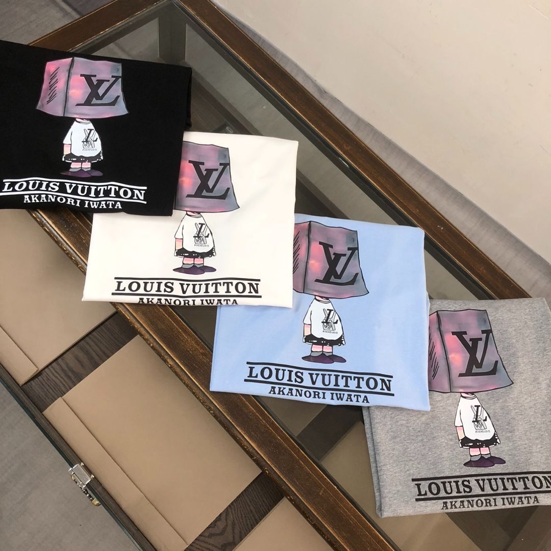 【本日限定特価】Louis Vuitton クルーネックTシャツ - 高品質コットンで快適な着心地 [本日特価|新品未使用品]