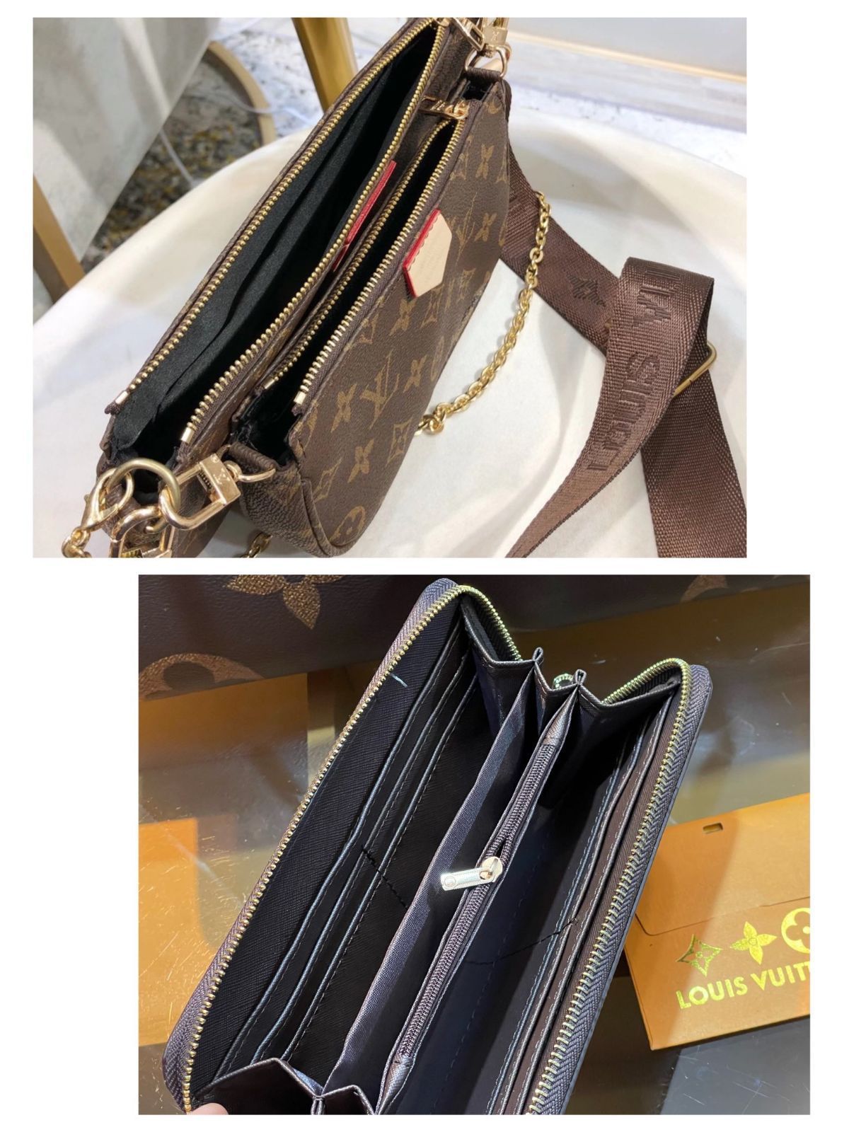 極上美品 LOUIS VUITTON ルイヴィトン ショルダーバッグ ハンドバッグ 財布 3点セット オンザゴー MM