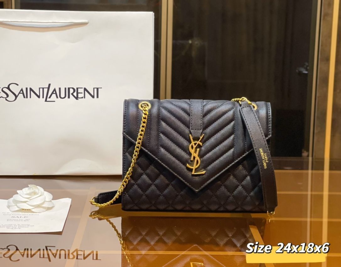 実物の画像 YSL サンローラン ショルダーバッグ ハンドバッグ 財布 3点セット