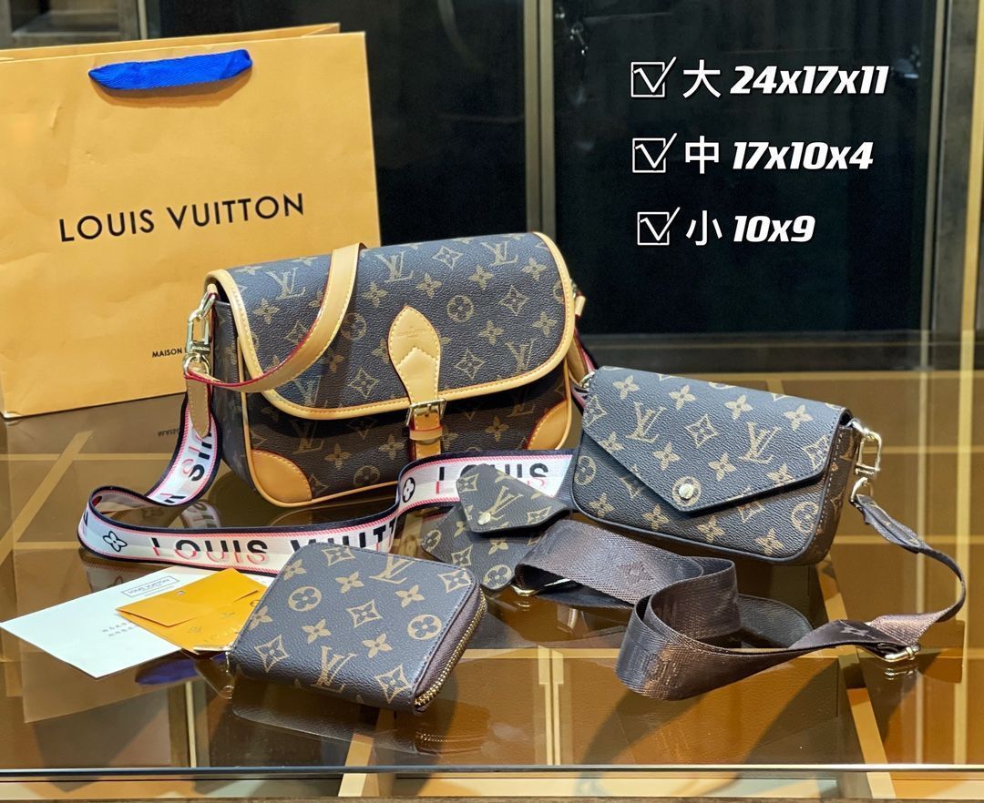 人気沸騰 LOUIS VUITTON ルイヴィトン ショルダーバッグ ハンドバッグ 財布 3点セット