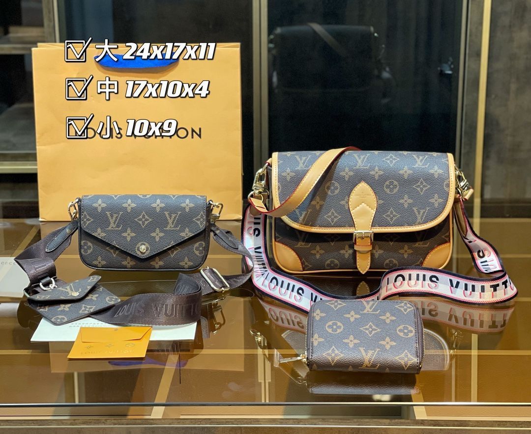 人気沸騰 LOUIS VUITTON ルイヴィトン ショルダーバッグ ハンドバッグ 財布 3点セット