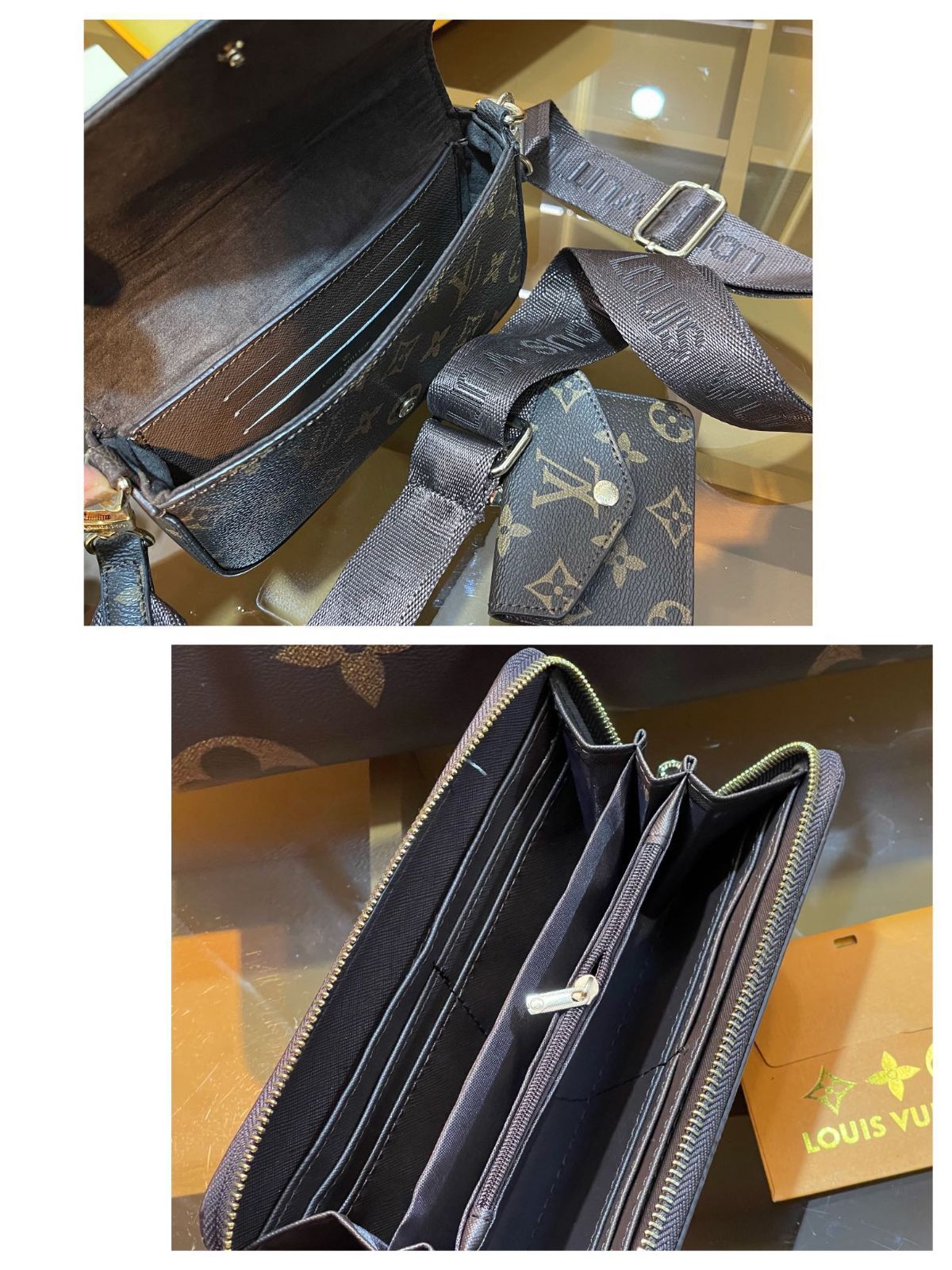 綺麗 LOUIS VUITTON ルイヴィトン ショルダーバッグ ハンドバッグ 財布 3点セット オンザゴー MM