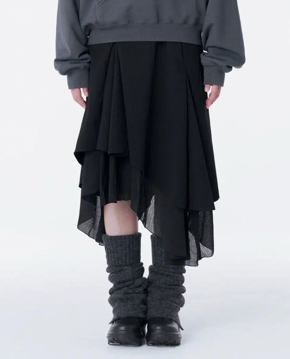 ミセキSEOUL ソウル アシンメトリー レイヤード スカート ブラック 1 10,670円