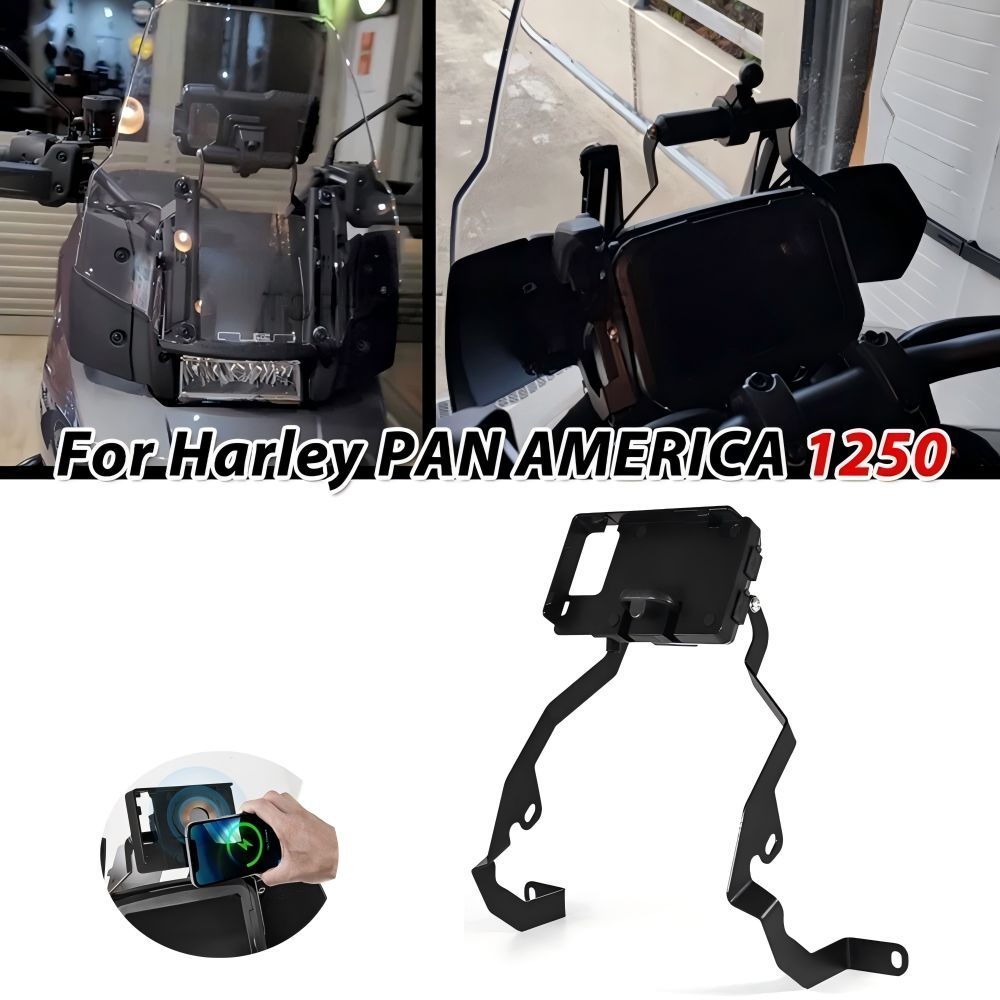 【送料無料】ハーレーダビッドソン(Harley-Davidson) Pan America 1250S(パンアメリカ1250S) 2021-24専用 アルミ製GPSマウントブラケット ブラック 耐衝撃・落下防止・簡単取付・高耐久・振動吸収！