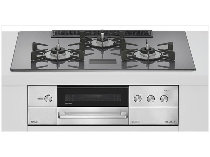 【新品・3営業日で発送】RINNAI リンナイ ビルトインガスコンロ プロパンガス用 両側強火タイプ 3口 75cm RHS72W38M15VNSTW-LP ツイードシルバー DELICIA