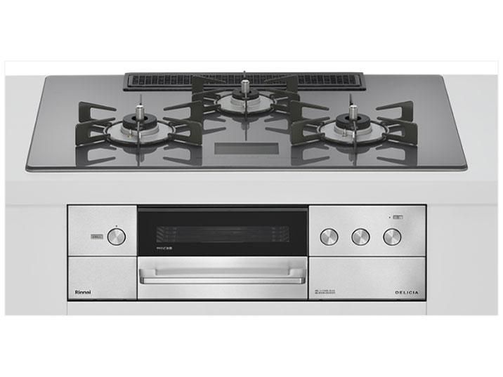 【新品・3営業日で発送】RINNAI リンナイ RHS72W38M15VCSTW -13A ツイードシルバー DELICIA ビルトインガスコンロ(都市ガス用・両側強火タイプ・3口・75cm)
