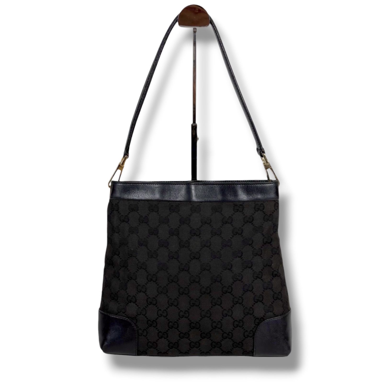 GUCCI GGキャンバス ホーボーバッグ ブラック グッチ GUCCI GGキャンバス ワンショルダーバッグ ホーボーバッグ