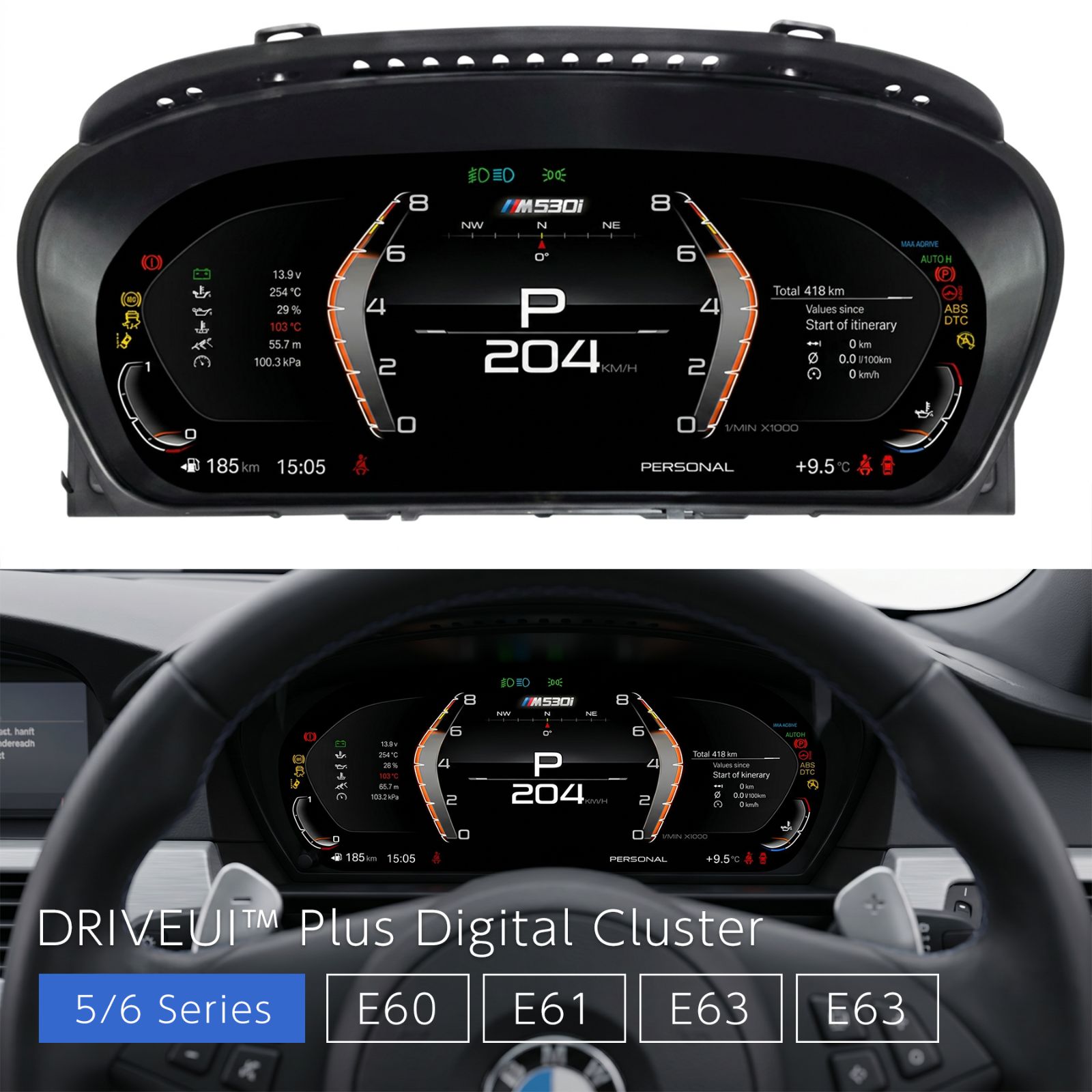 DRIVEUI™ Plus デジタルクラスター - BMW 6シリーズ M6 E63 E64