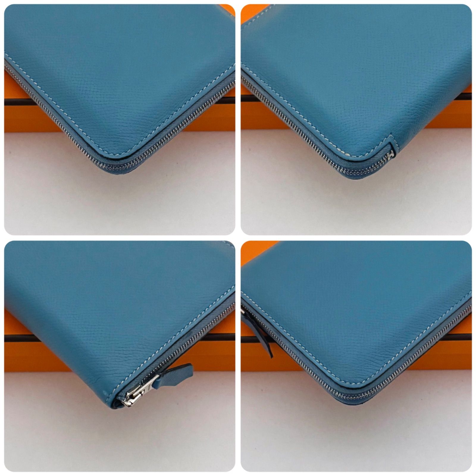 HERMES エルメス アザップ クラシック ロングウォレット ブルー系 
