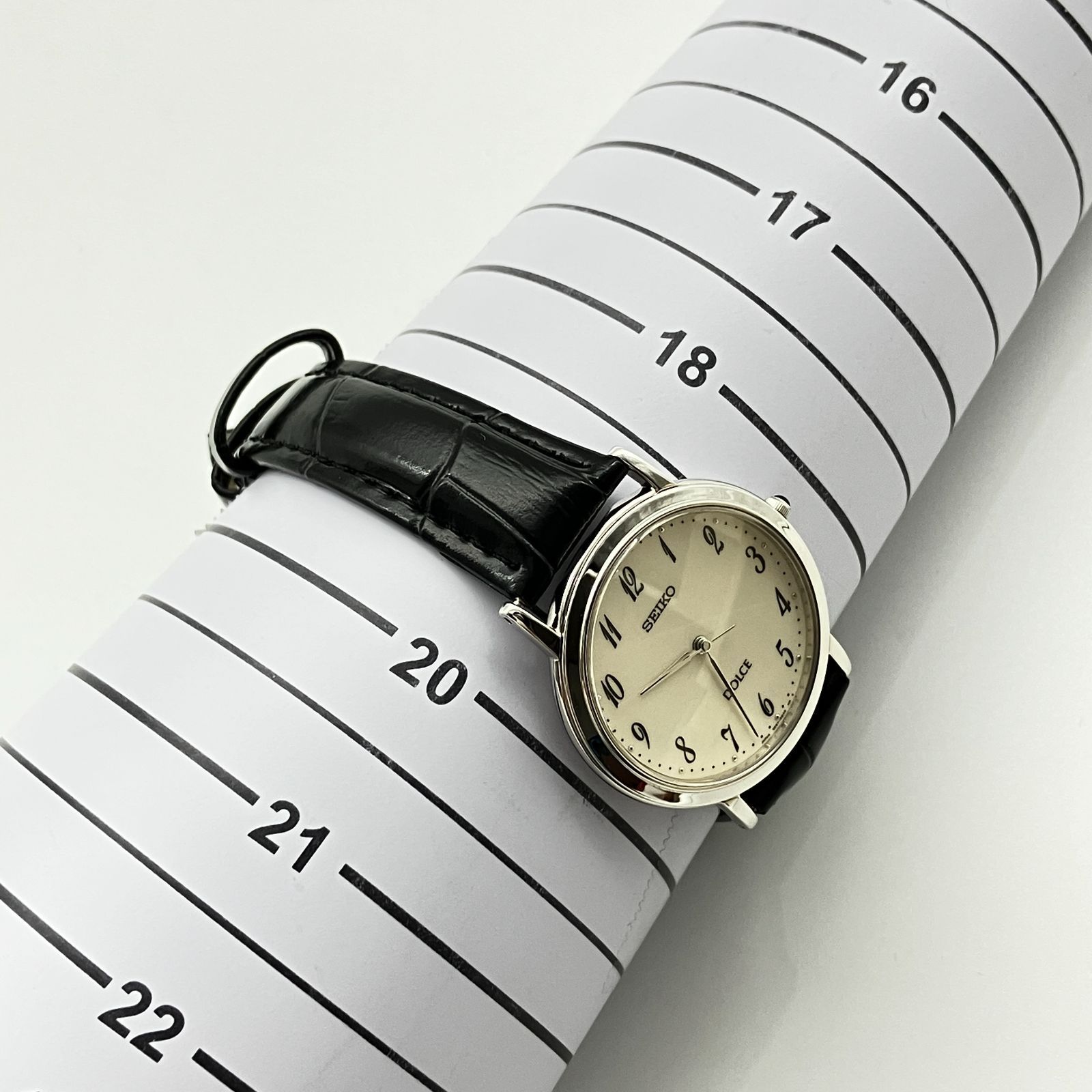 稼働】セイコー SEIKO ドルチェ 5E61-0A80 腕時計 クォーツ 白文字盤 