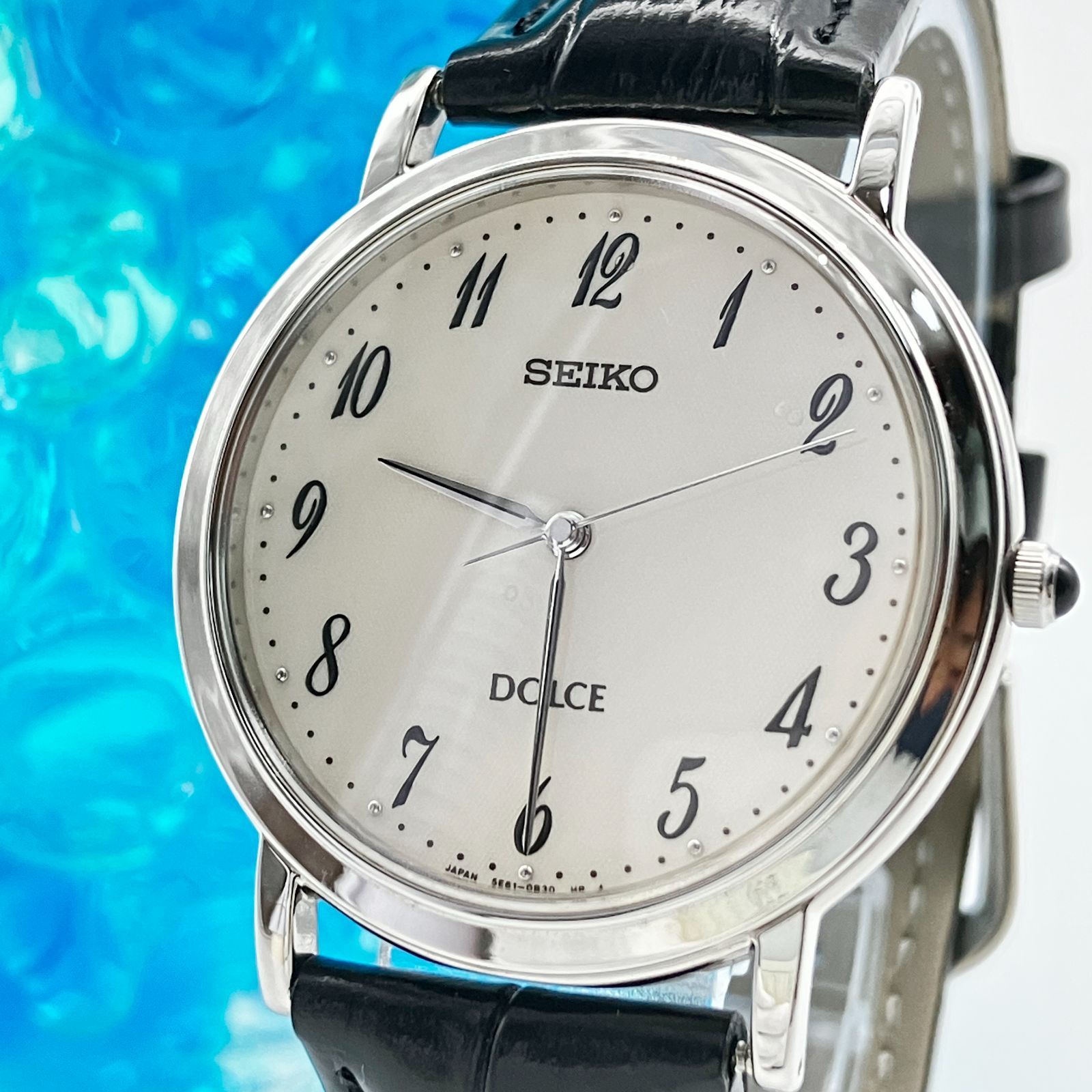 稼働】セイコー SEIKO ドルチェ 5E61-0A80 腕時計 クォーツ 白文字盤 