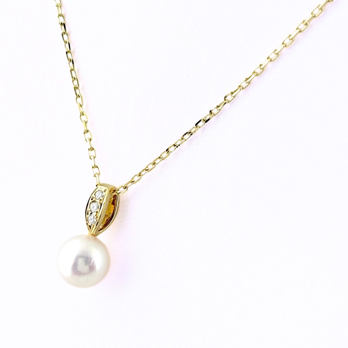 ミキモト MIKIMOTO パール ネックレス YG イエローゴールド ペンダント 