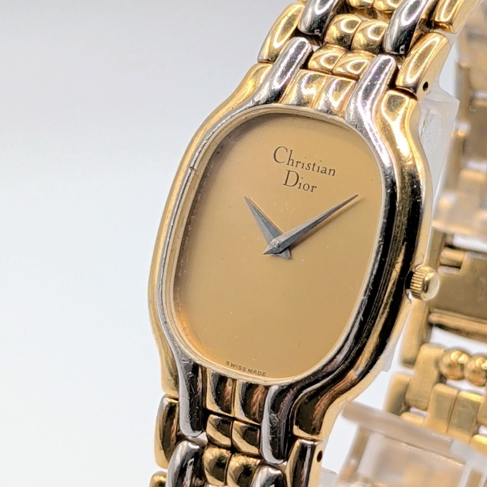 Christian Dior 3035 Watch Quartz Ladies Square Gold dial Y2K 00S Vintage ディオール 時計 クオーツ レディース ラウンド ゴールド ゴールド文字盤 ヴィンテージ 不動品
