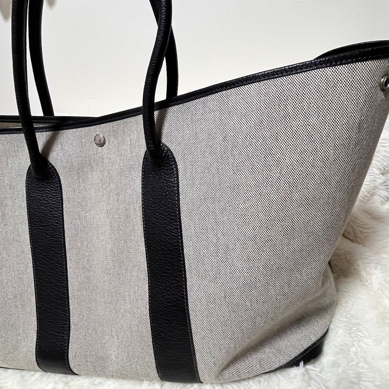 HERMES エルメス ガーデンパーティ TGM 旅行バッグ グレー トート 