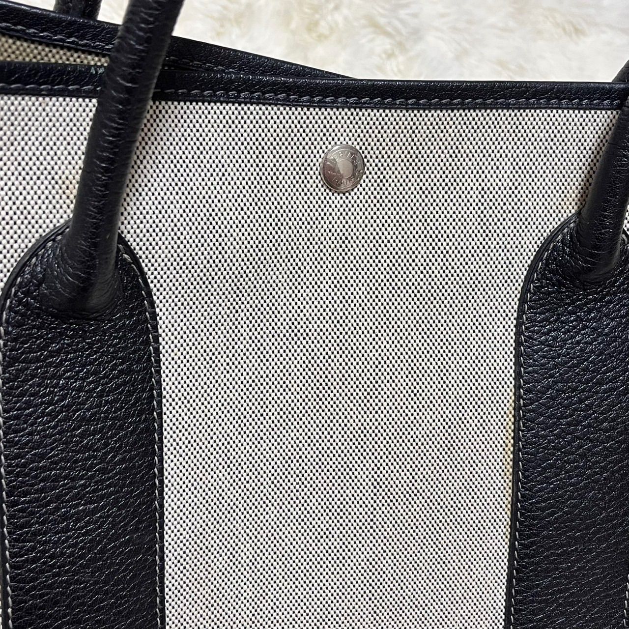 HERMES エルメス ガーデンパーティ TGM 旅行バッグ グレー トート 