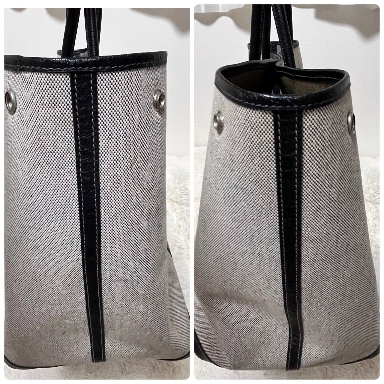 HERMES エルメス ガーデンパーティ TGM 旅行バッグ グレー トート 