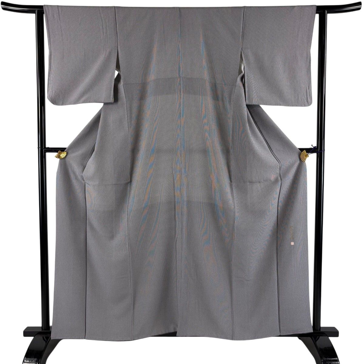 江戸小紋 身丈158cm 裄丈63cm S 袷 落款 万筋 紫 正絹 逸品 【中古】