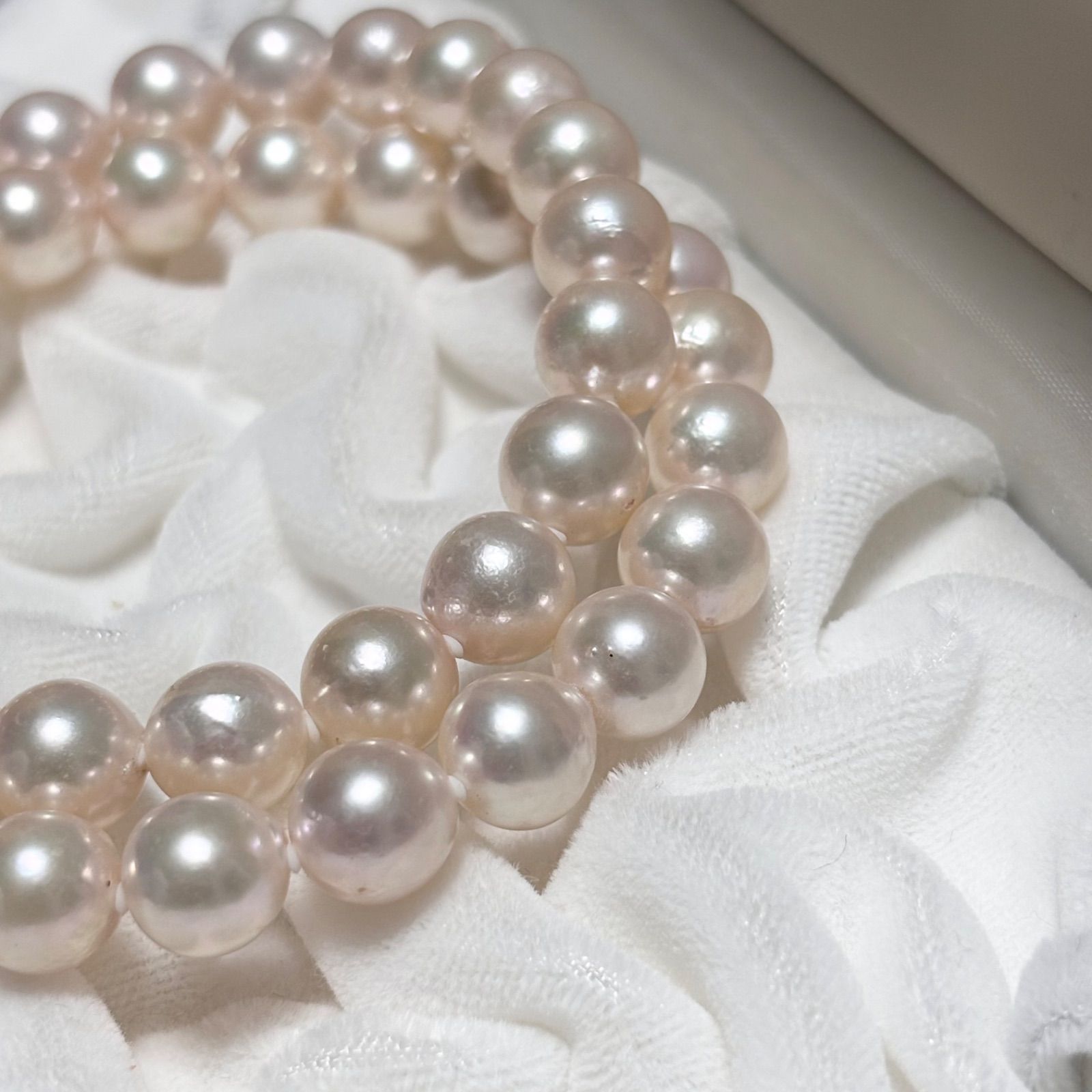 照り・艶◎】 本真珠 あこや真珠 パール ネックレス 8.8~9.3mm silver