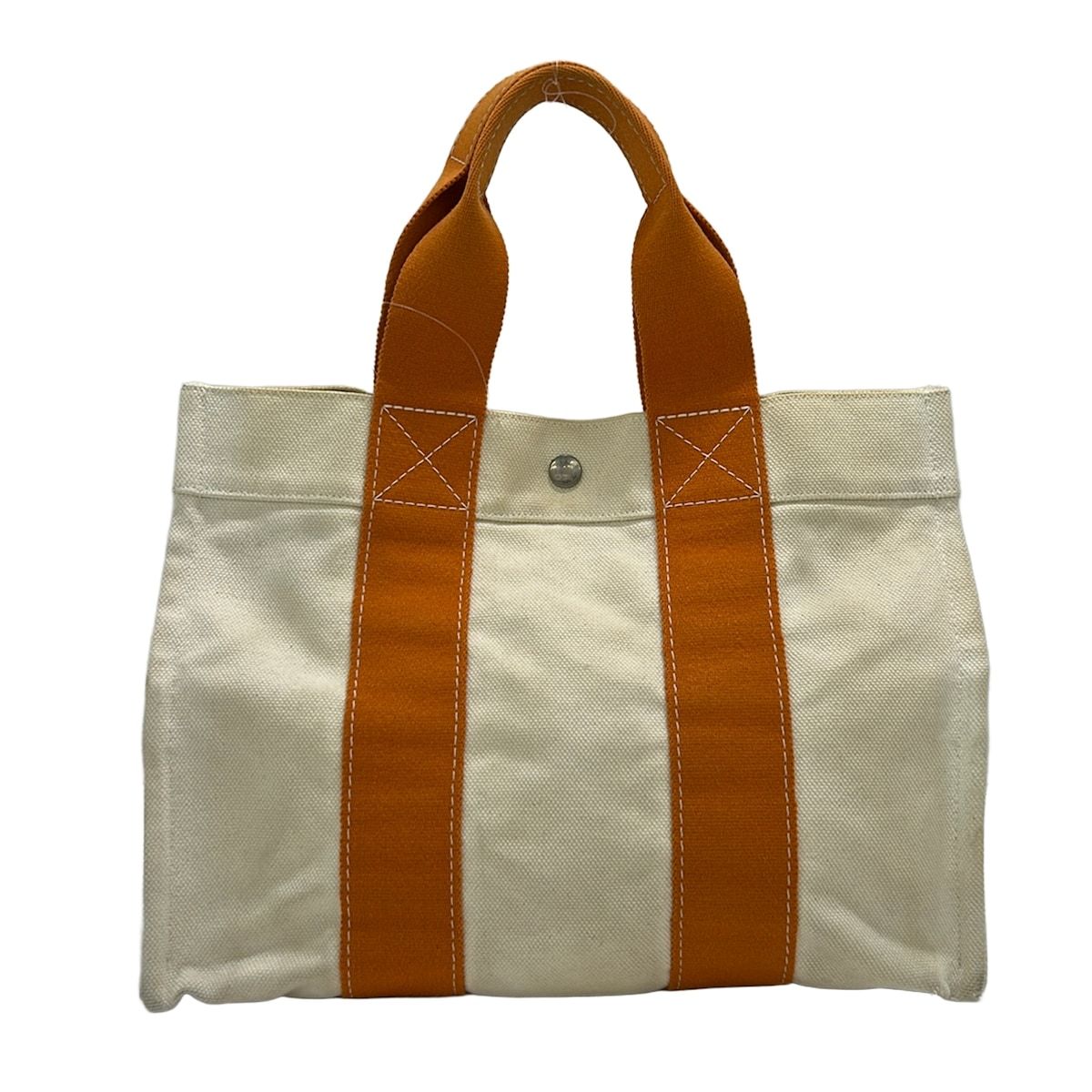 HERMES(エルメス) トートバッグ ボラボラビーチPM アイボリー×オレンジ 