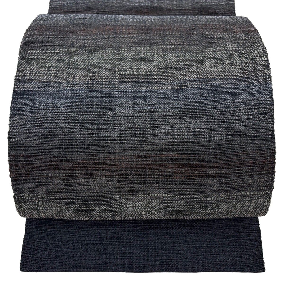 【美品】 名古屋帯 秀品 八寸名古屋帯 松葉仕立て 霞 黒灰 正絹 【中古】