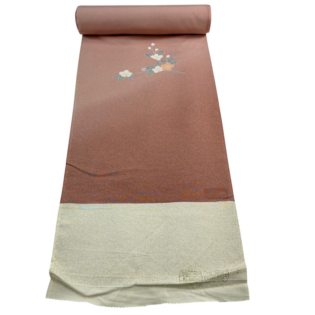 反物 秀品 付下げ 扇面 松梅 ぼかし ピンクベージュ 正絹 【中古】 6,512円