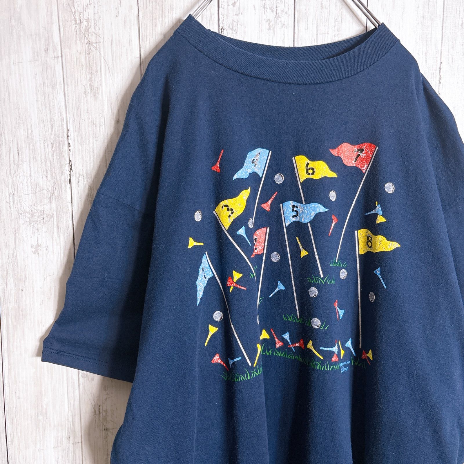入手困難】90s Vintage 古着 JERZEES ゴルフ ネイビー 半袖Tシャツ