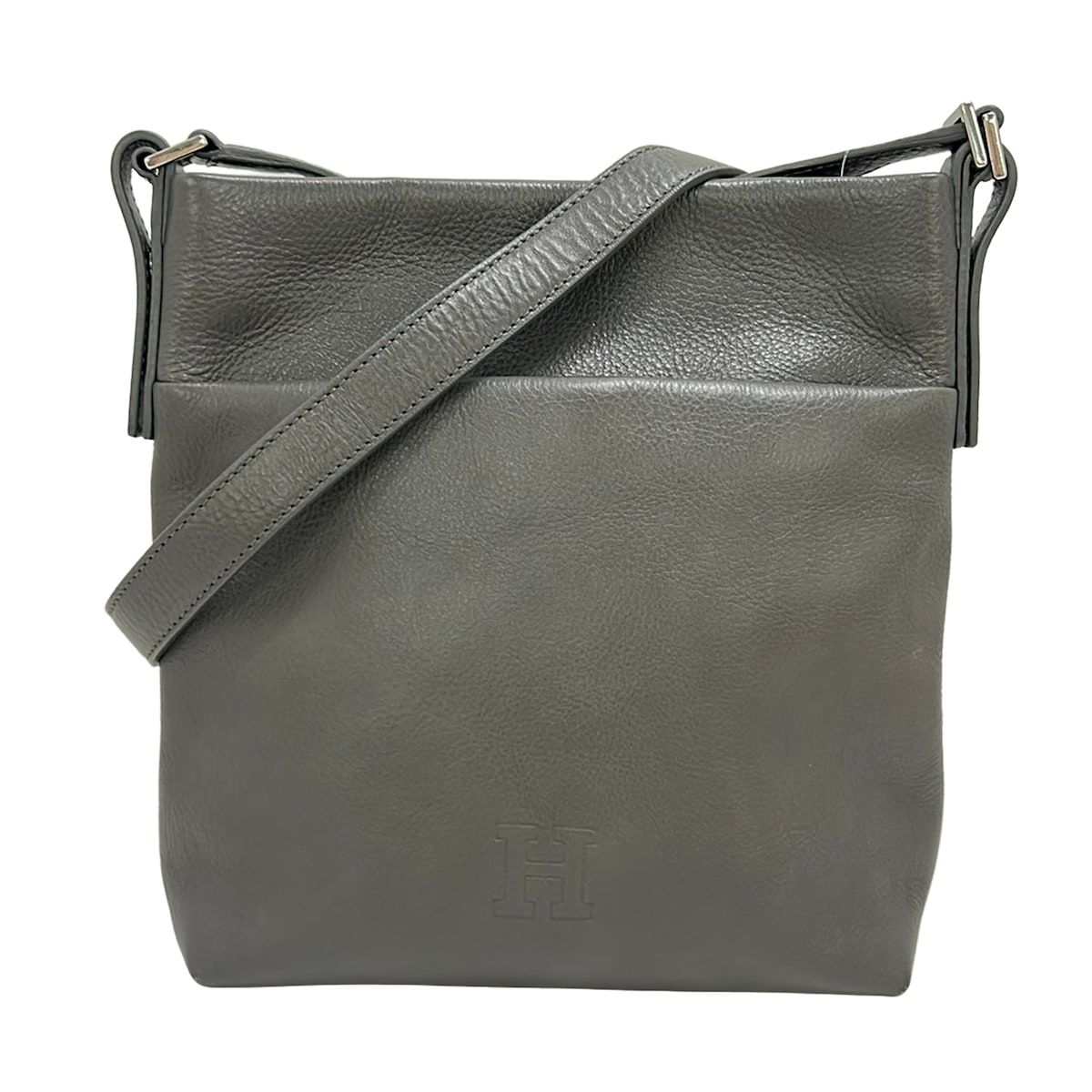 ヒロフ【HIROFU】 ショルダーバッグ　グレー　美品 HIROFU(ヒロフ) ショルダーバッグ - グレー レザー - メルカリ