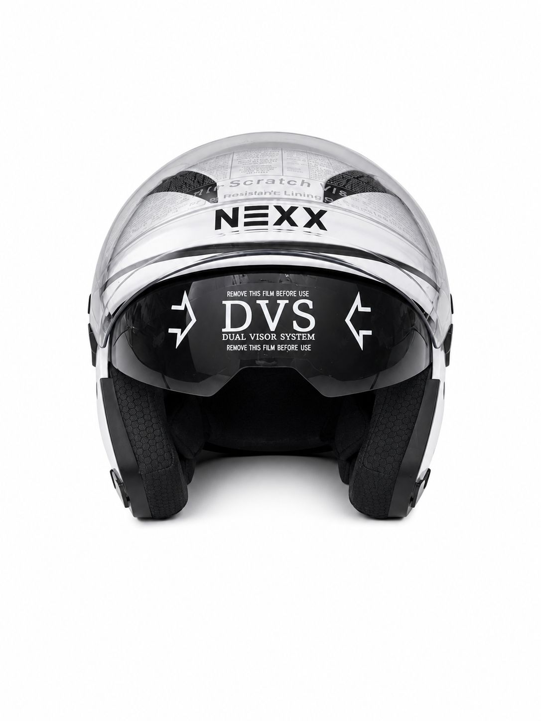 NEXX パールホワイト ジェットヘルメット ミラーバイザー ダブルレンズ