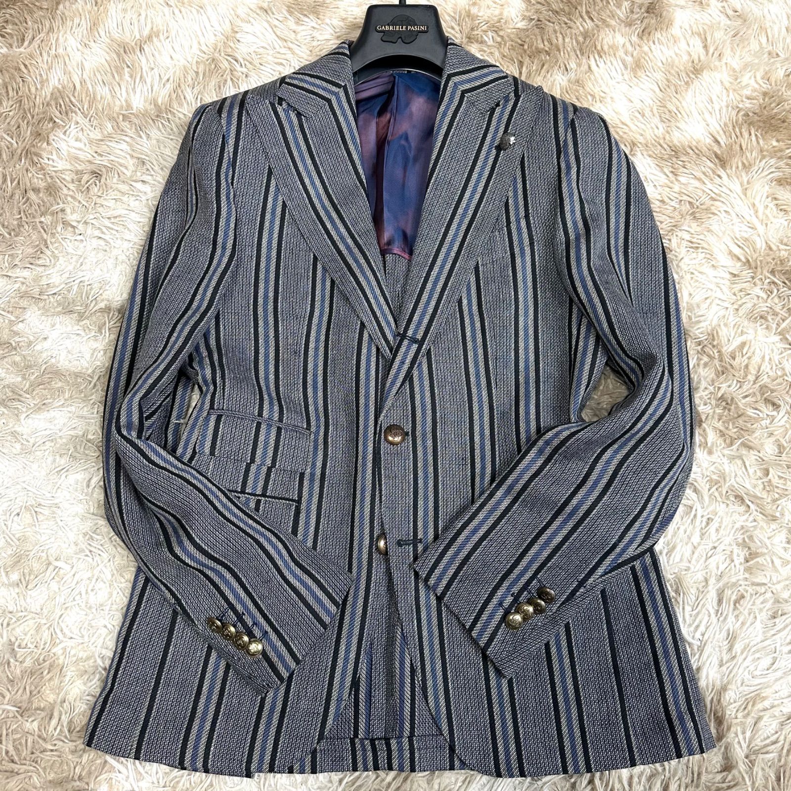 極美品】Gabriele Pasini ガブリエレパジーニ 金ボタン リネン 
