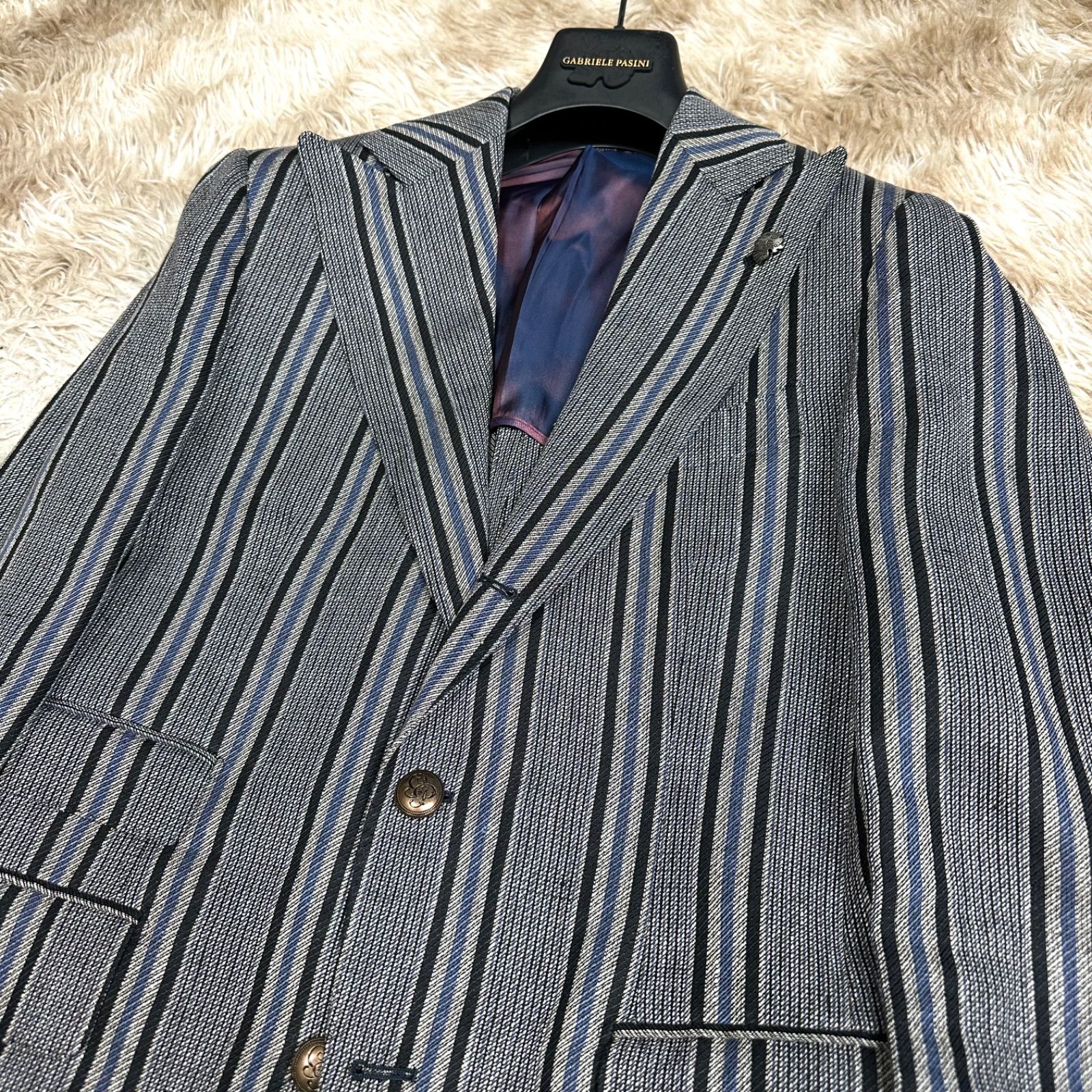 極美品】Gabriele Pasini ガブリエレパジーニ 金ボタン リネン 