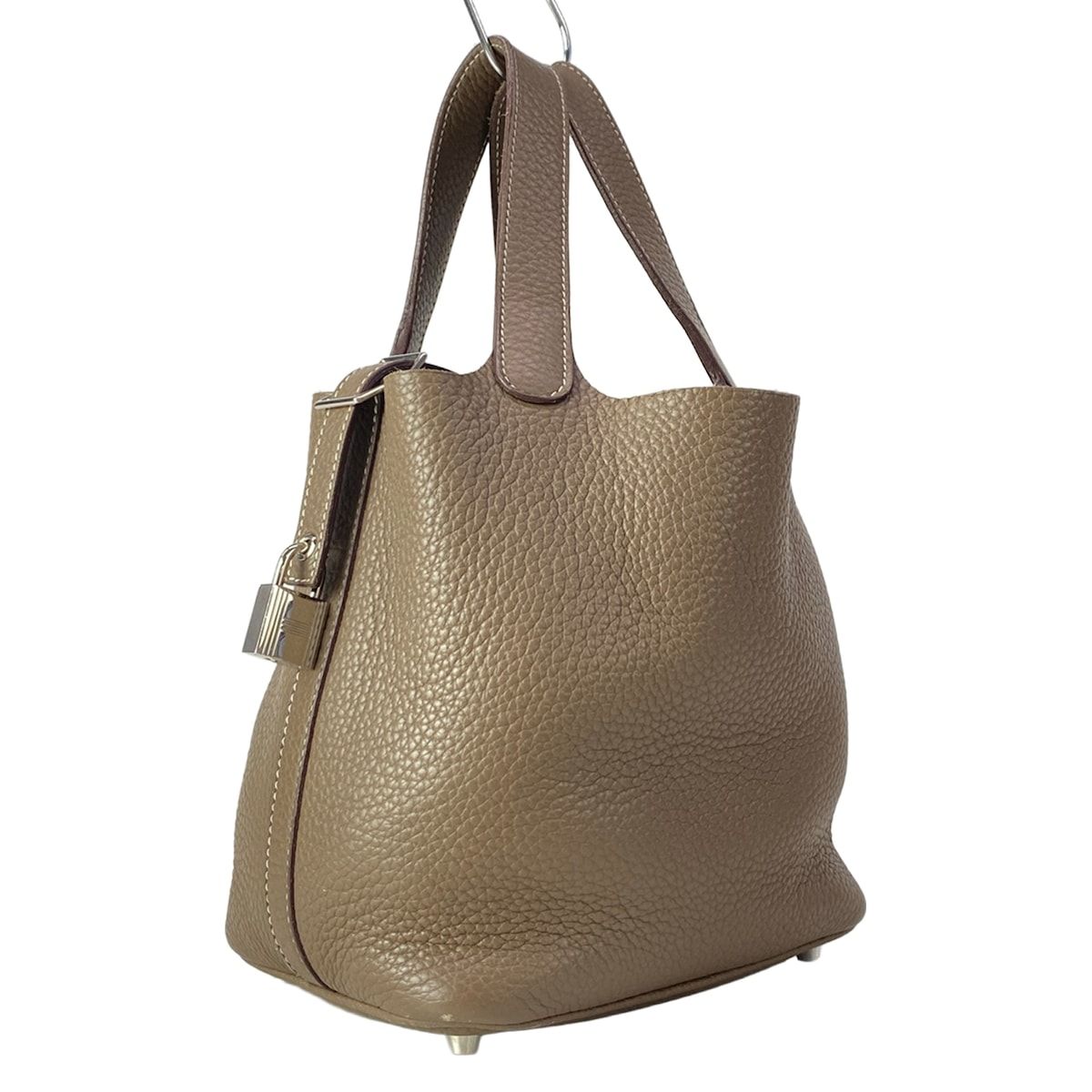 HERMES(エルメス) ハンドバッグ ピコタンロックPM エトゥープ シルバー 