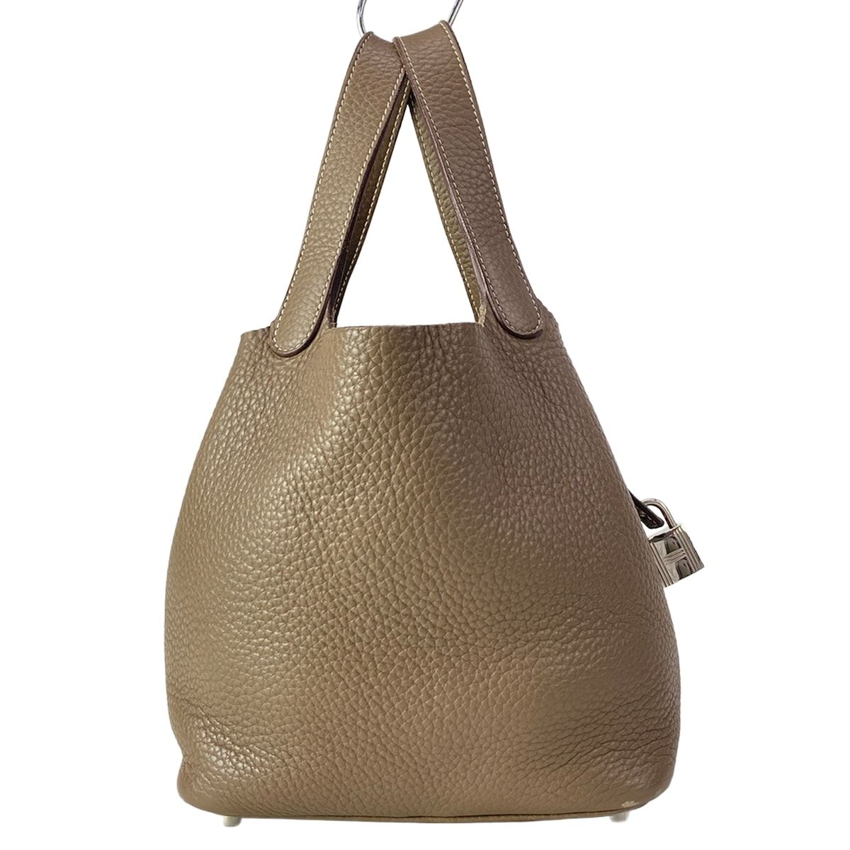 HERMES(エルメス) ハンドバッグ ピコタンロックPM エトゥープ シルバー 