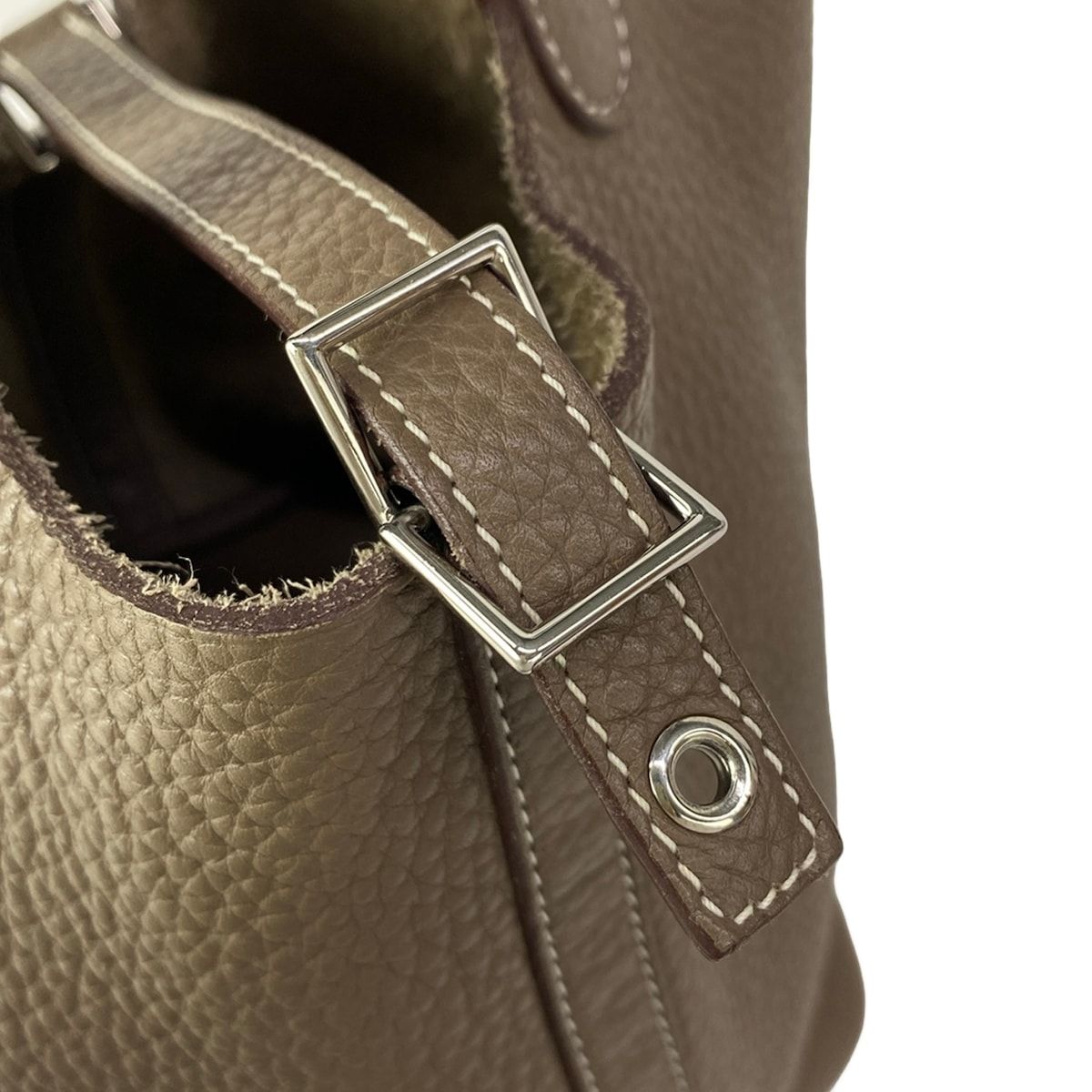 HERMES(エルメス) ハンドバッグ ピコタンロックPM エトゥープ シルバー 