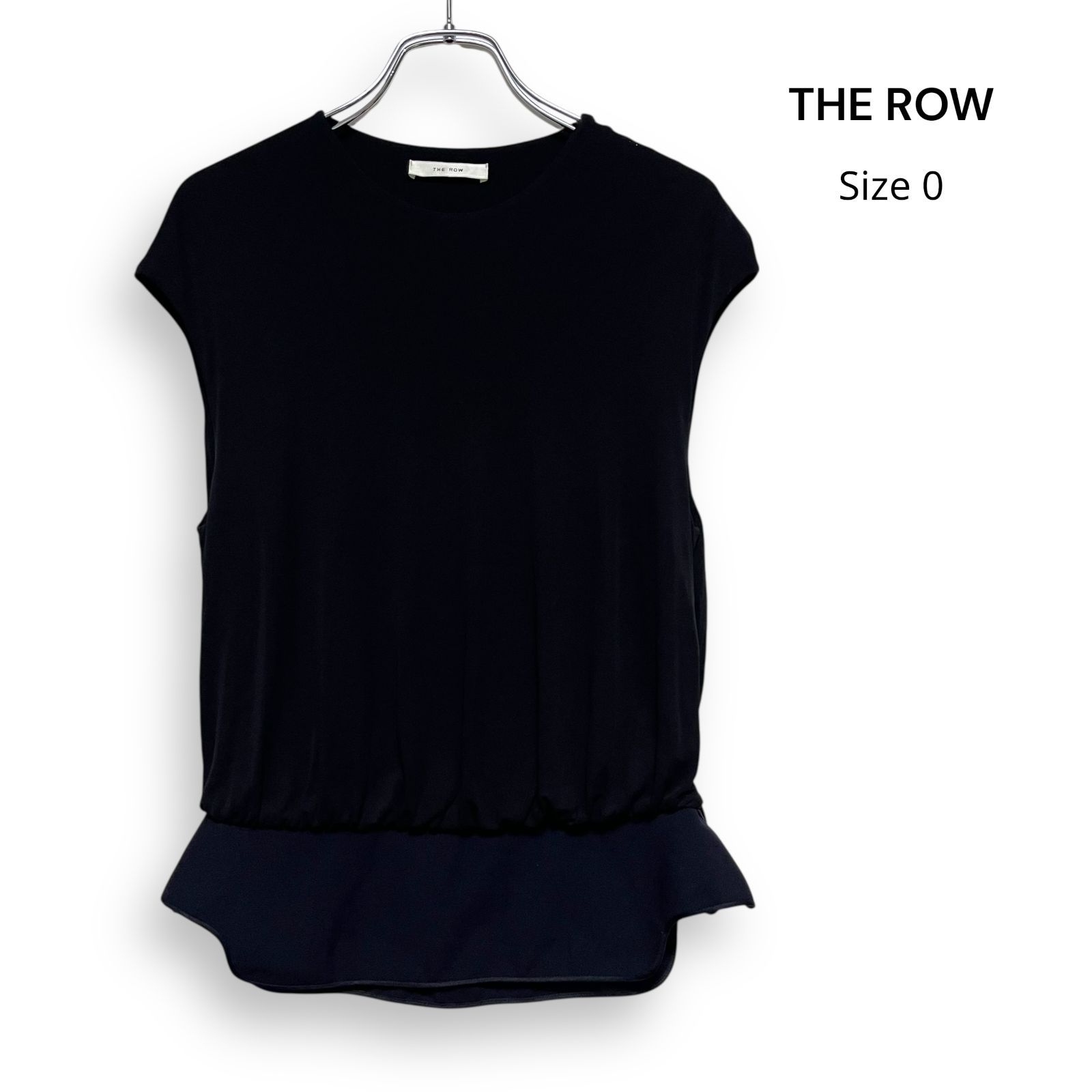 M26196/ THE ROW ザ・ロウ ノースリーブ ペプラム トップス ブラウス レーヨン Size0