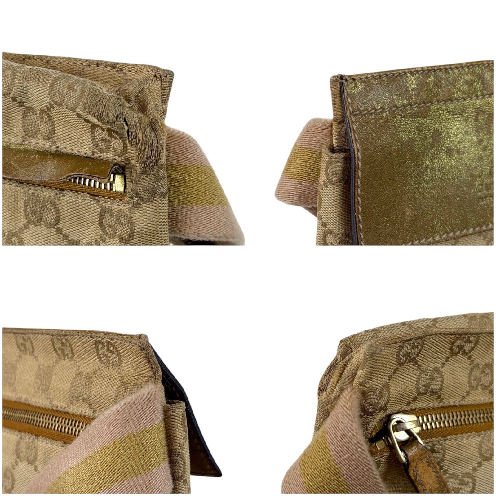 グッチ GUCCI GGキャンバス ウエストポーチ クロスボディバッグ