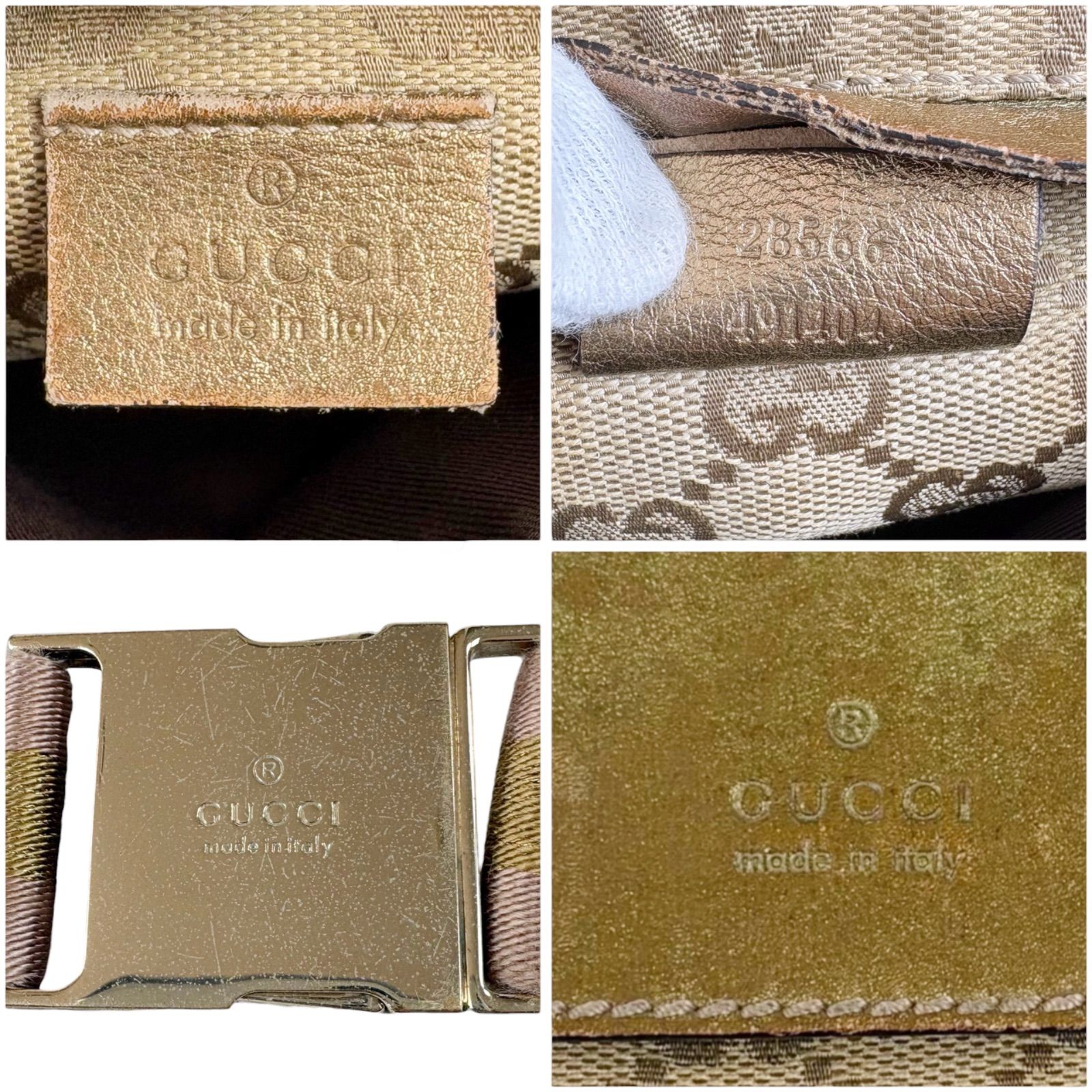 グッチ GUCCI GGキャンバス ウエストポーチ クロスボディバッグ