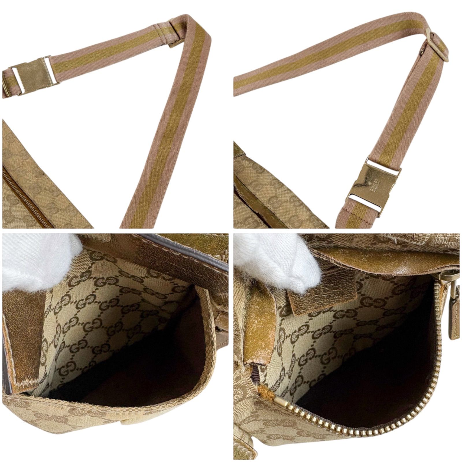 グッチ GUCCI GGキャンバス ウエストポーチ クロスボディバッグ