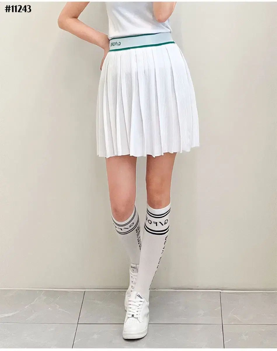 G FORE(ジーフォア) レディース サマー 밴딩 バイカラー プリーツ ニット スカート